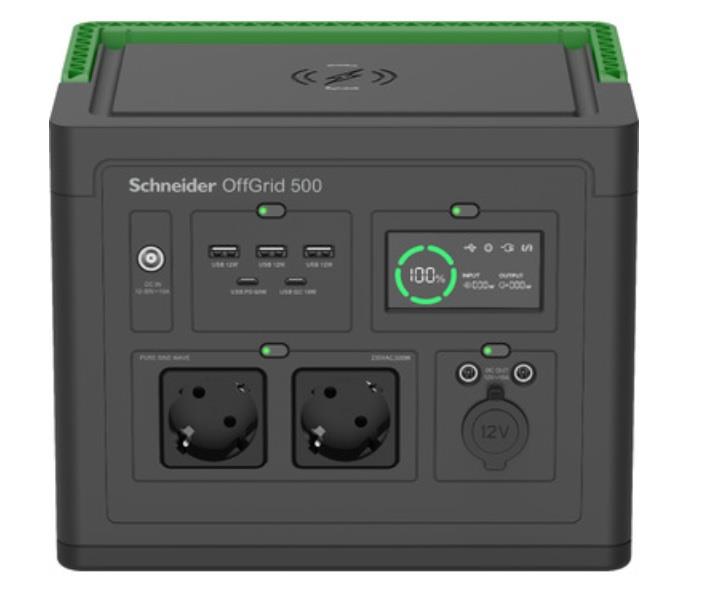 Портативна електростанція Schneider Electric OffGrid Portable Power Station 500, 500 Вт, 517 Вт/год, Wireless Charge