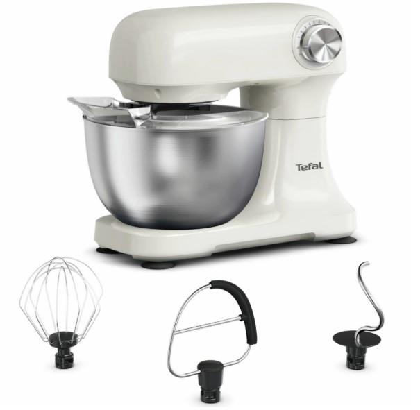 Міксер Tefal планетарний Bake Easy 500Вт, насадки-3, чаша-нерж., метал, 3.5л, бежевий