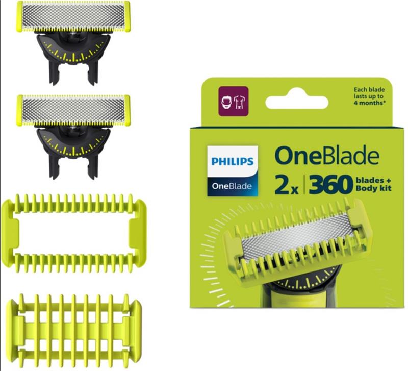 Змінні леза Philips OneBlade 360 QP624/50 з насадками для тіла 2 шт