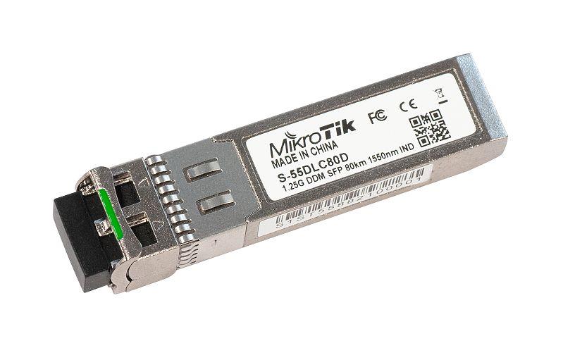 Трансивер MikroTik S-55DLC80D, SFP, 1x1000BaseZX, SM, 80км, LC