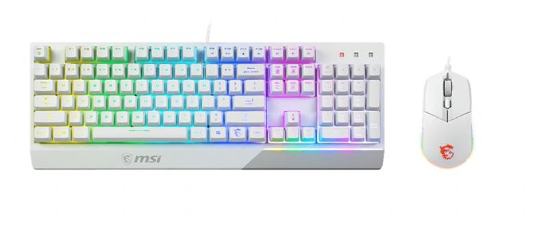 Комплект клавіатура та миша MSI Vigor GK30 COMBO WHITE UA USB, EN/UKR/RU, RGB, білий