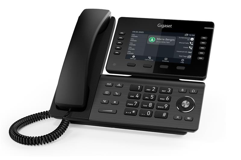 Телефон IP Gigaset Pro Professional P850W, 2xGE LAN, Wi-Fi, 10 SIP line, 2xUSB-A, PoE, 5" color TFT display, чорний метал