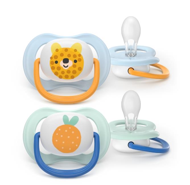 Пустушка Avent Ultra Air, 0-6 міс., 2шт, дизайн для хлопчиків.