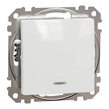 Вимикач 1-клавішний з підсвіткою Schneider Electric, Sedna Design (білий)
