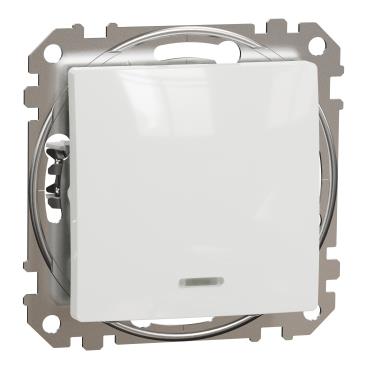 Перемикач 1-клавішний з підсвіткою Schneider Electric, Sedna Design (білий)