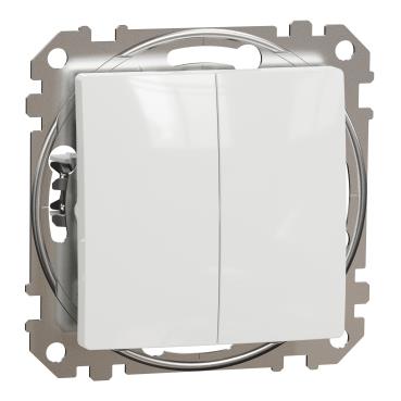 Перемикач 2-клавішний Schneider Electric, Sedna Design (білий)