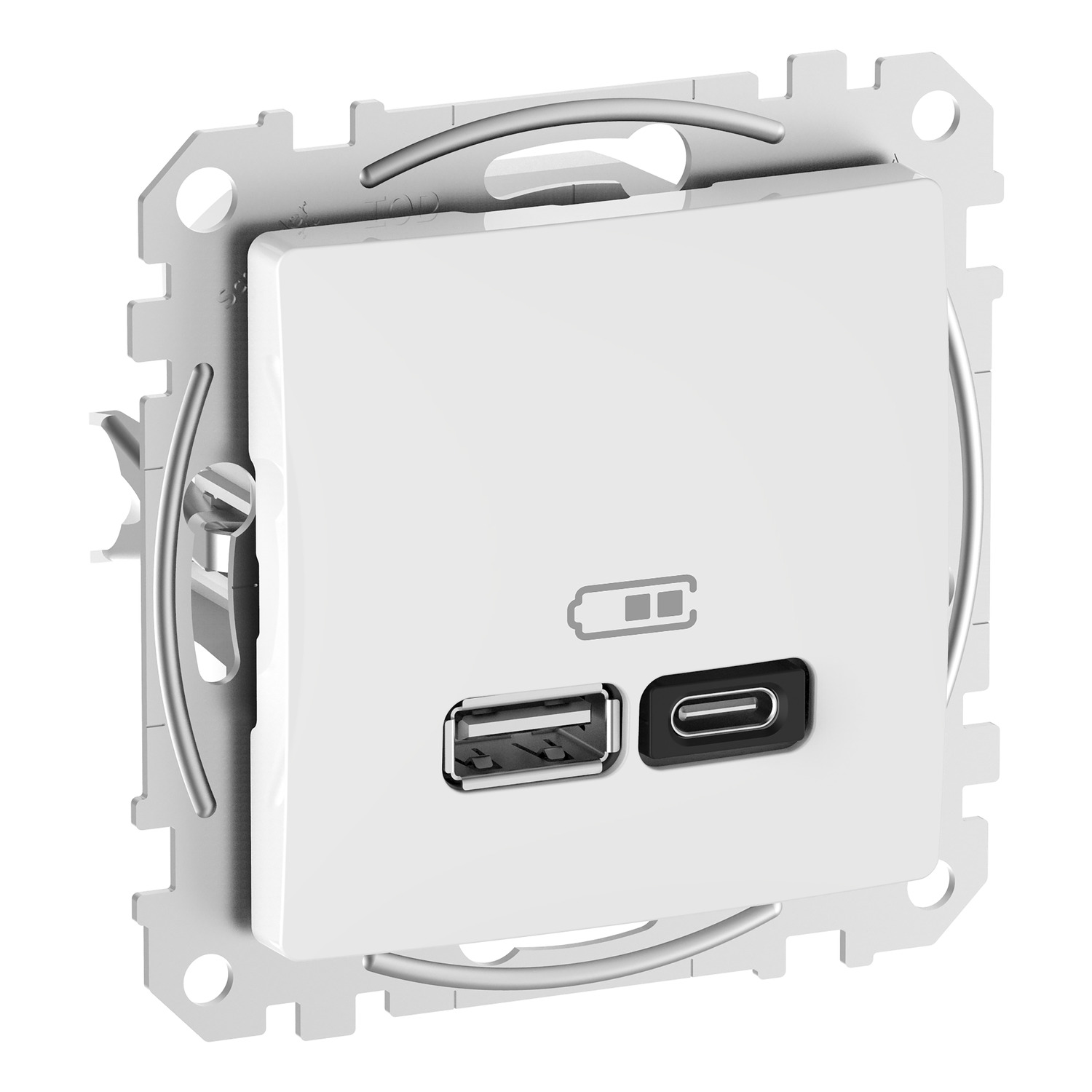 Розетка USB A+C Schneider Electric, Sedna Design (білий, 3A, 45Вт)