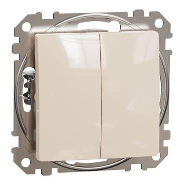 Перемикач 2-клавішний Schneider Electric, Sedna Design (бежевий)
