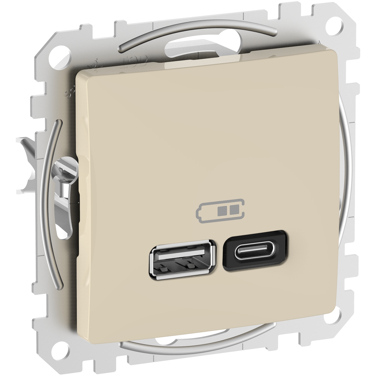 Розетка USB A+C Schneider Electric, Sedna Design (бежевий, 3A, 45Вт)