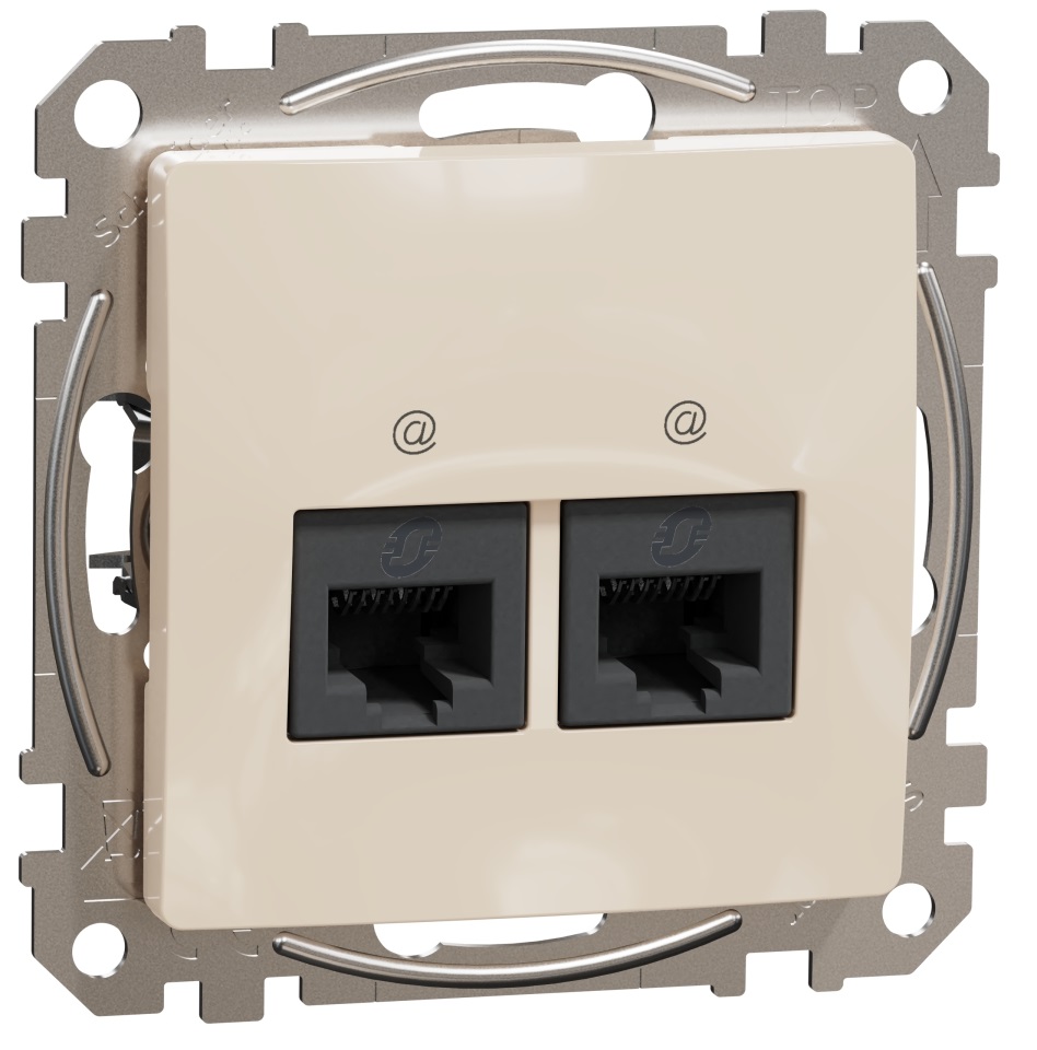 Комп'ютерна розетка 2xRJ45 Schneider Electric, Sedna Design (бежевий, CAT6 UTP)