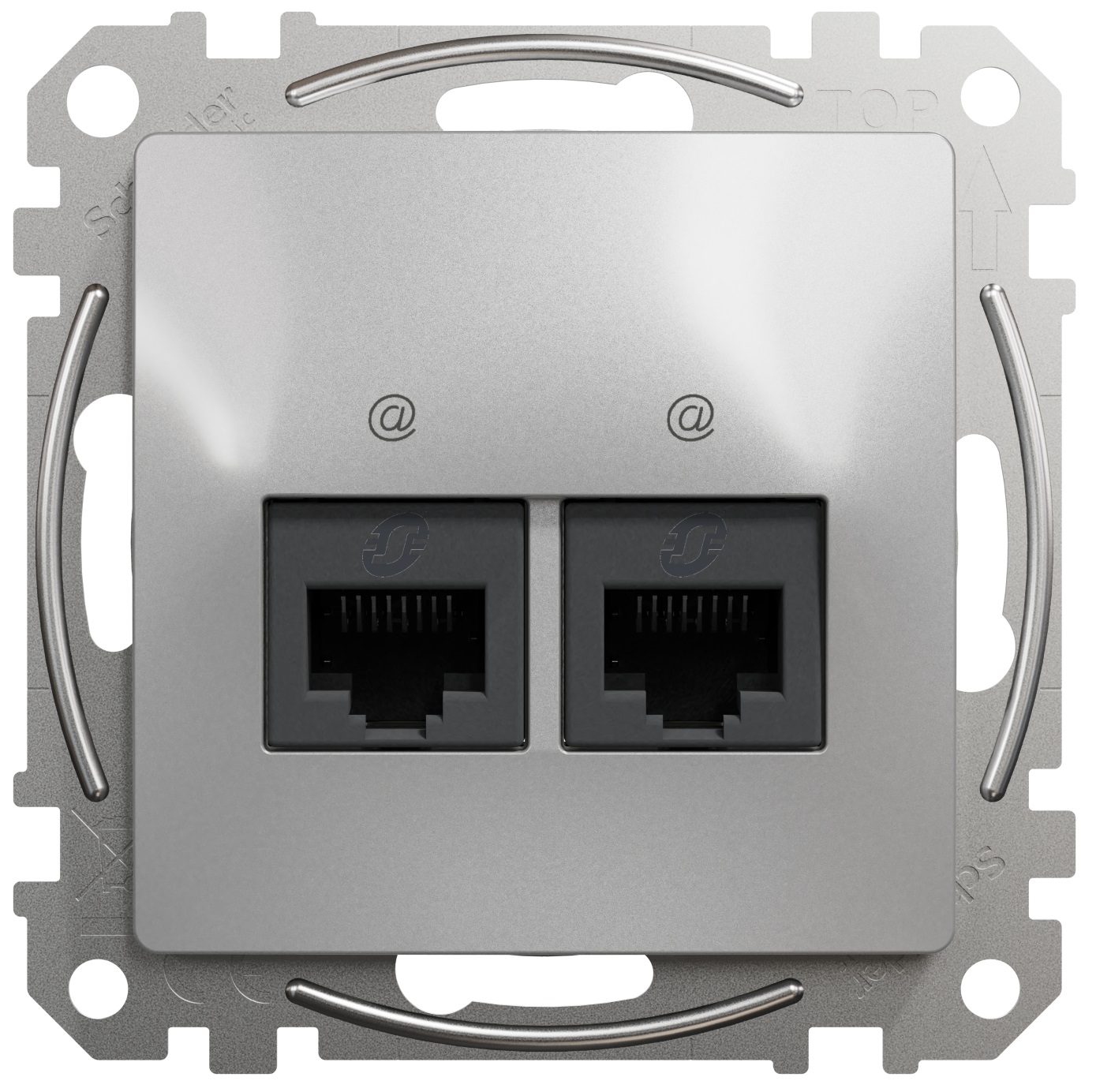 Комп'ютерна розетка 2xRJ45 Schneider Electric, Sedna Design (алюміній, CAT6 UTP)