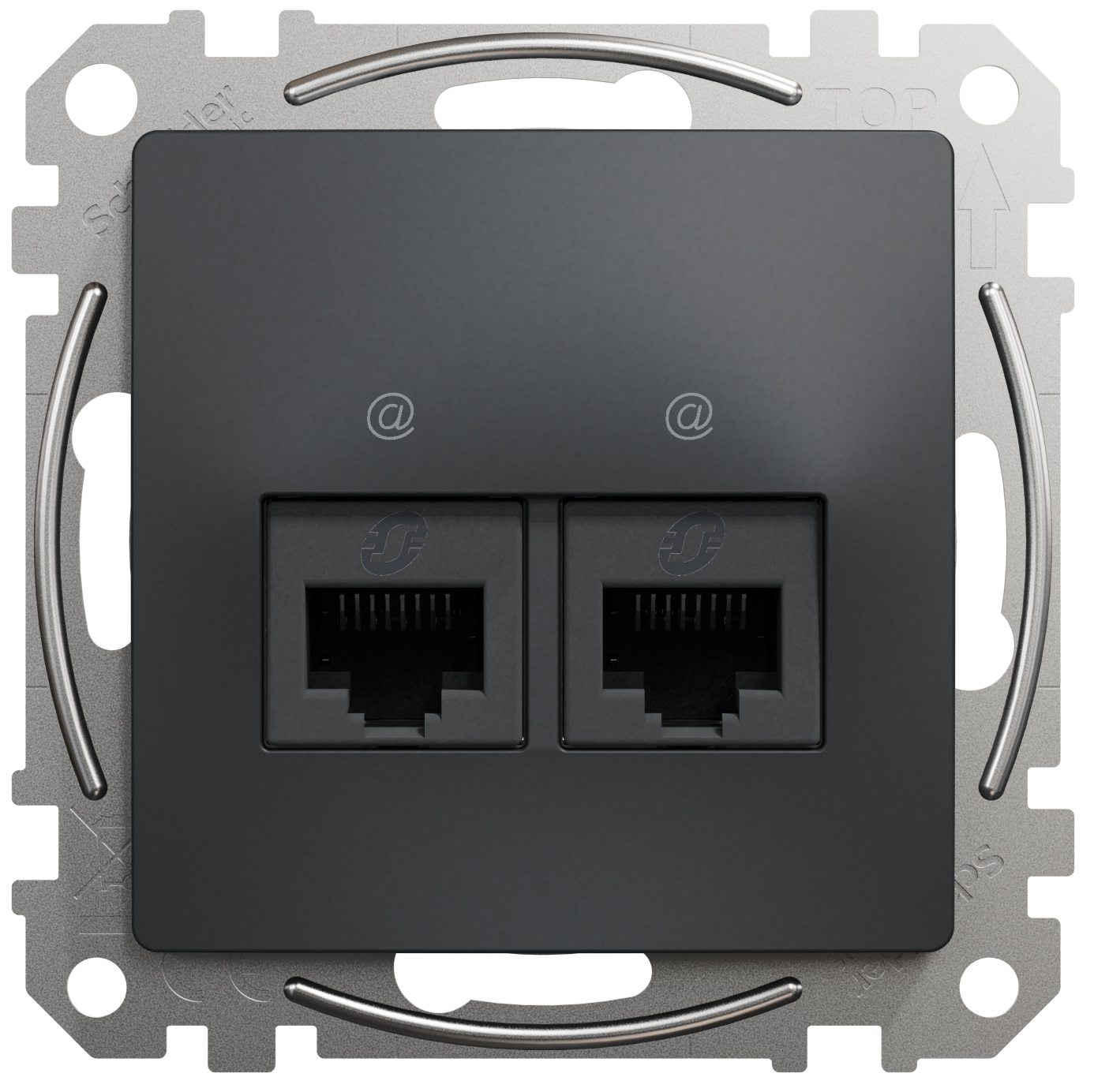 Комп'ютерна розетка 2xRJ45 Schneider Electric, Sedna Design (чорний, CAT6 UTP)