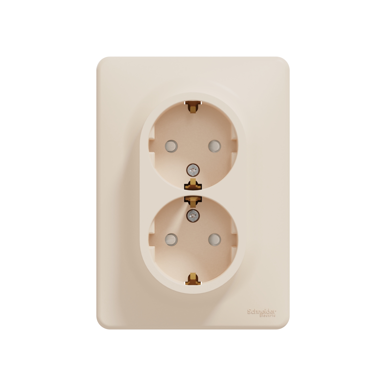 Подвійна розетка з заземленням, зі шторками Schneider Electric, Sedna Design (бежевий)