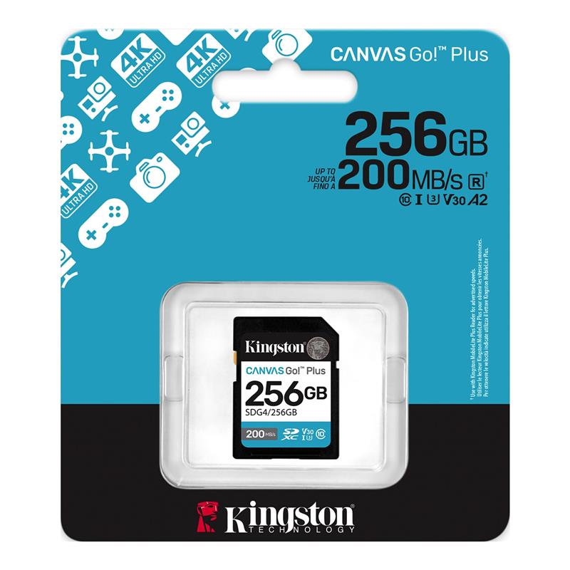 Карта пам'яті Kingston SD 256GB C10 UHS-I U3 V30 R200/W160MB/s