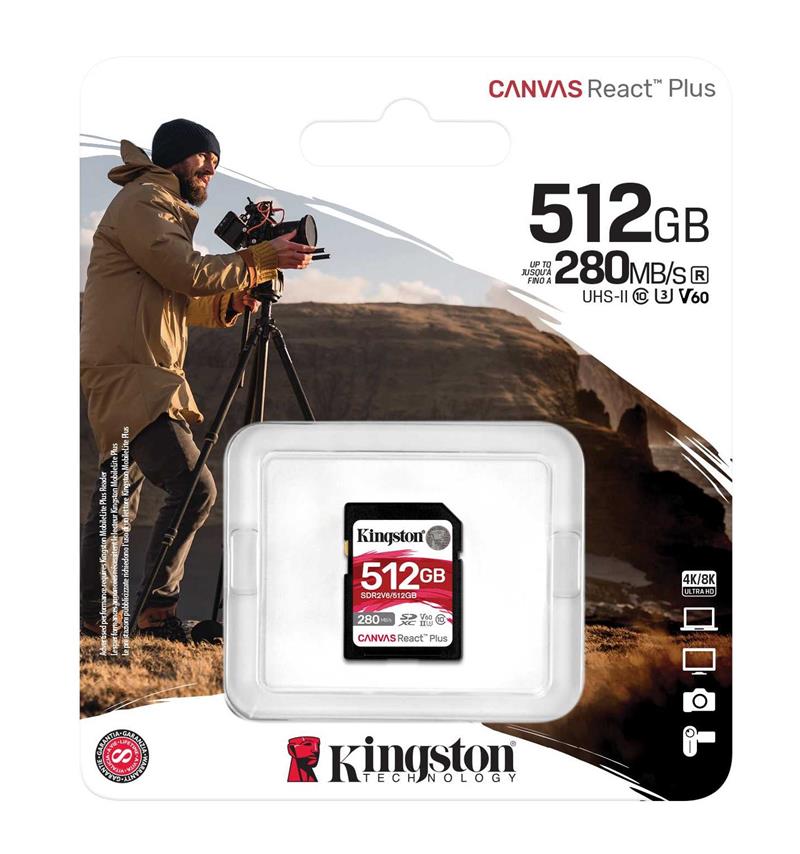 Карта пам'яті Kingston SD 512GB C10 UHS-II U3 V60 R280/W150MB/s