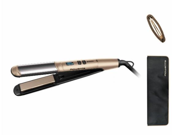 Випрямляч Rowenta Glam & Shine 2в1, темп.режимів-8, 140-210С, дисплей, кераміка, золотий