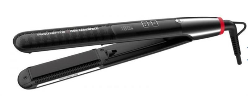 Випрямляч Rowenta x Karl Lagerfeld K/Pro Stylist Straightener, темп.режимів-8, 140-210С, дисплей, іонізація, кераміка, чорний