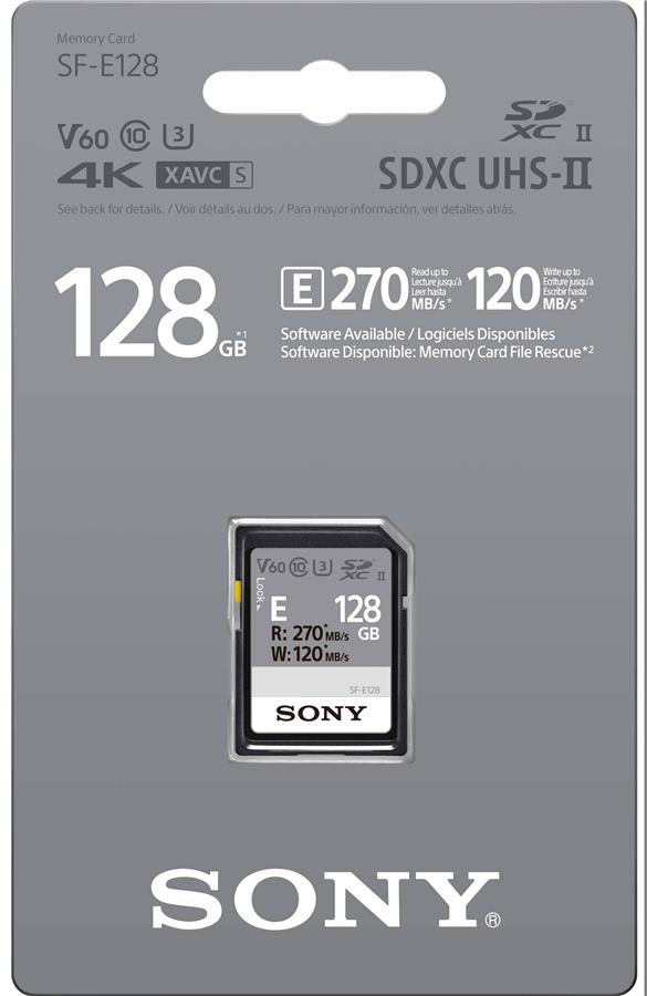Карта памяти Sony 128GB SDXC C10 UHS-II U3 V60 R270/W120MB/s Entry