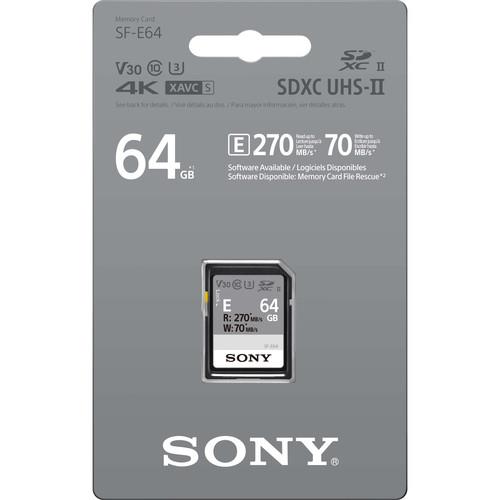 Карта памяти Sony 64GB SDXC C10 UHS-II U3 V60 R270/W120MB/s Entry
