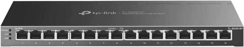 Комутатор TP-LINK TL-SG2016P 16xGE (8xPoE), 120Вт, WebSmart