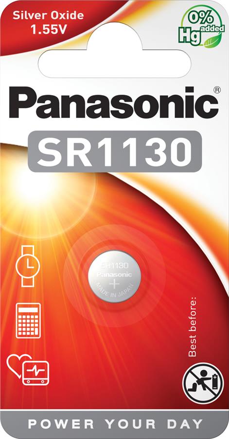 Батарейка Panasonic серебряно-цинковая SR1130(390, V390, D390,SB-AU, SR54) блистер, 1 шт.