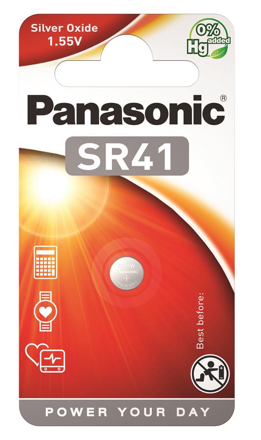 Батарейка Panasonic серебряно-цинковая SR41(392, V392, D392) блистер, 1 шт.