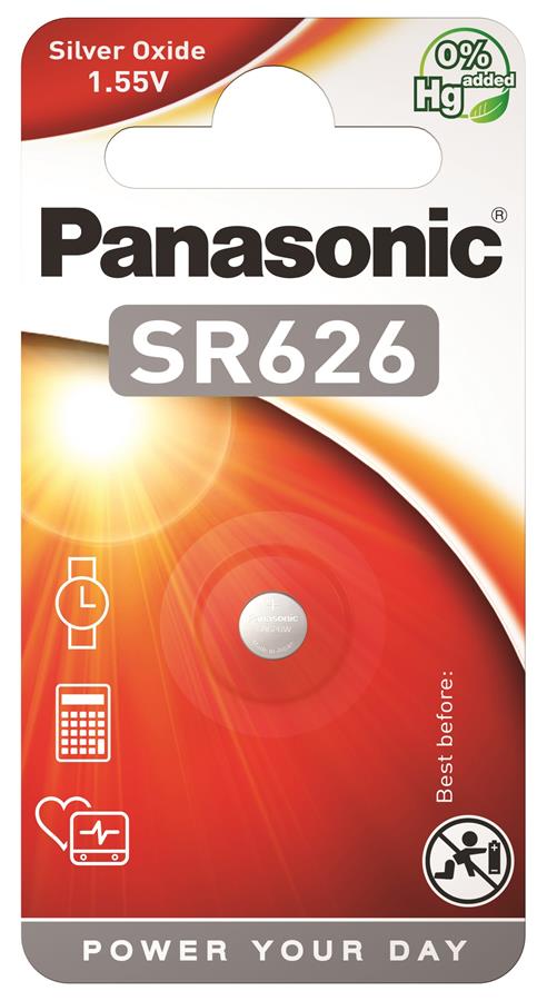 Батарейка Panasonic серебряно-цинковая SR626(377, V377, D377) блистер, 1 шт.