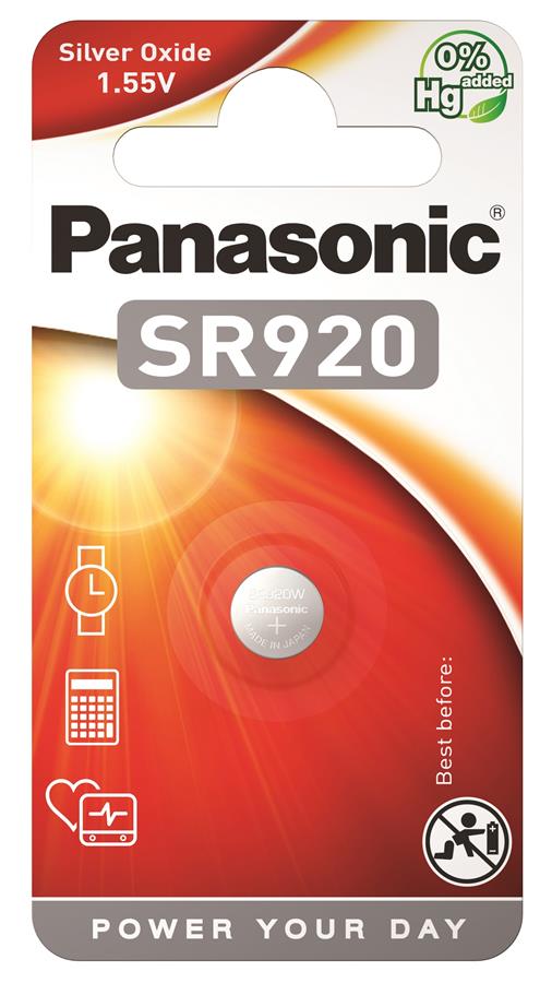 Батарейка Panasonic серебряно-цинковая SR920(370, V370, D370) блистер, 1 шт.