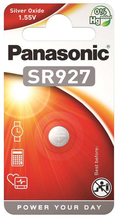 Батарейка Panasonic серебряно-цинковая SR927(395, V395, D395) блистер, 1 шт.