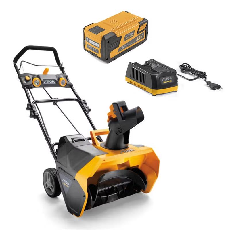 Снігоприбирач акумуляторний STIGA ST4851AE + 1111-9312-01 + 1111-9315-01 48В 1х2А·год ширина 51см викид 1-6м глибина 30см шнек 17.5см ЗП 15.8кг