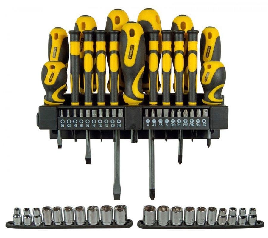 Отвертки Stanley, набор 57 ед., с торцевыми головками и битами