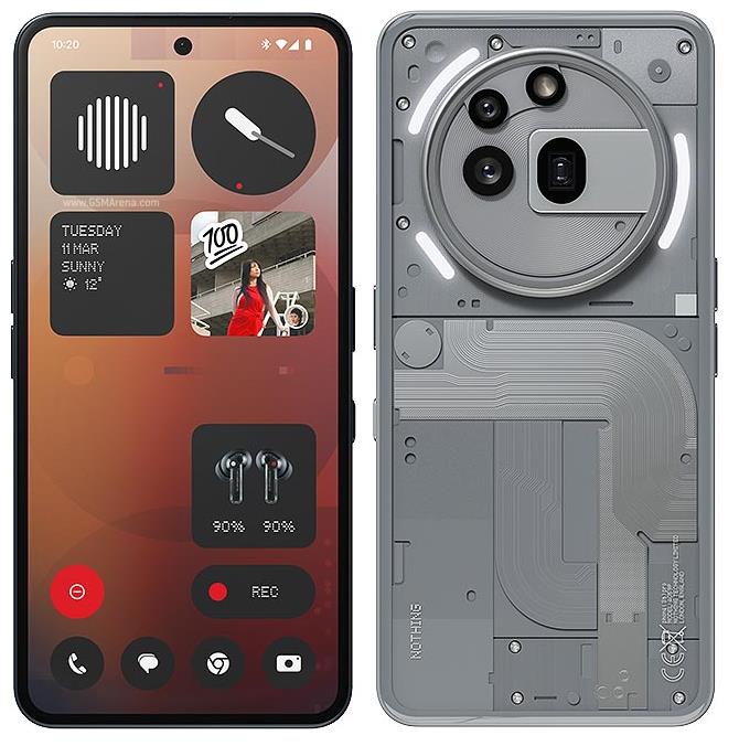 Смартфон Nothing Phone (3a) Pro 5G 6.77" 12/256ГБ, 2SIM, 5000мА•год, сірий
