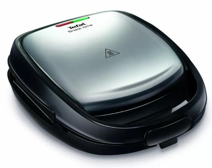 Мультимейкер Tefal Snack Time 2in1 700Вт, тефлон, 2 пластини, корпус-метал, чорно-сірий