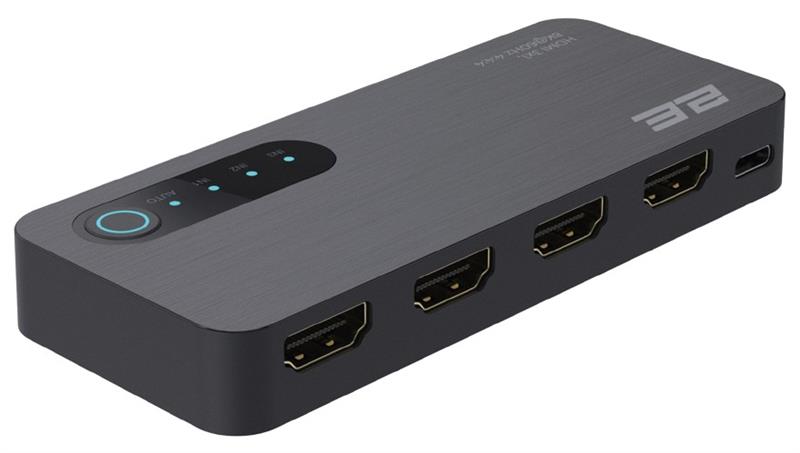 Комутатор 2E SW3X1BDR HDMI 3x1 4K 120Hz 8K 60Hz 4:4:4 RC HDR