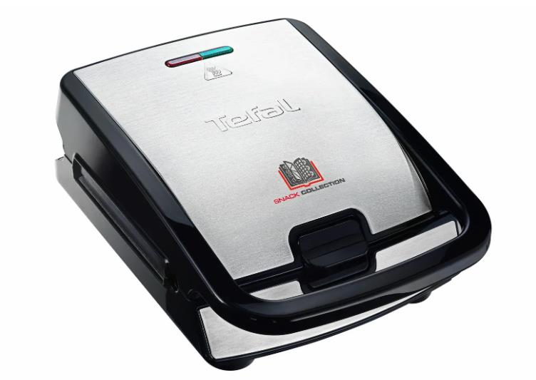 Мультимейкер Tefal Snack collection 700Вт, тефлон, 2 пластини, корпус-нержав.сталь/пластик, чорний