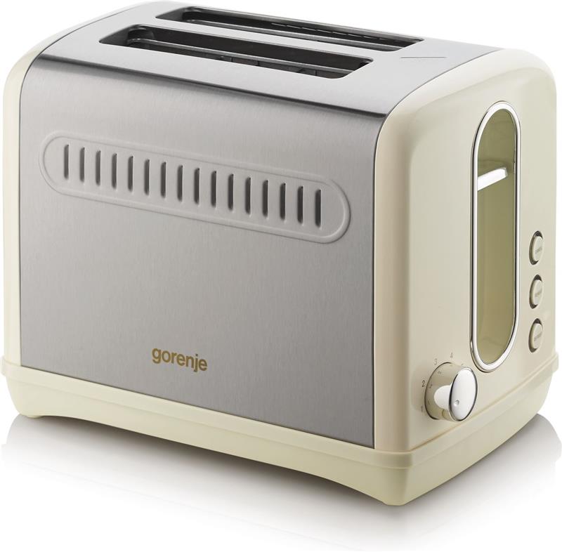 Тостер Gorenje 1000Вт, пластик/метал, бежевий