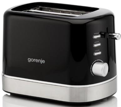 Тостер Gorenje 850Вт, підігрів, розморожування, пластик, чорний
