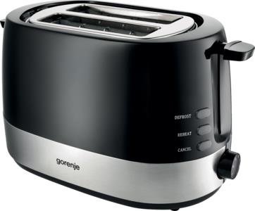 Тостер Gorenje, 850Вт, пластик/ металл , функц. розморож, автовідключення, чорний