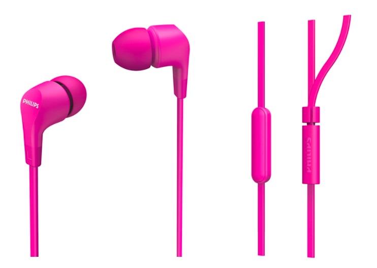 Наушники Philips TAE1105 In-ear Mic Pink