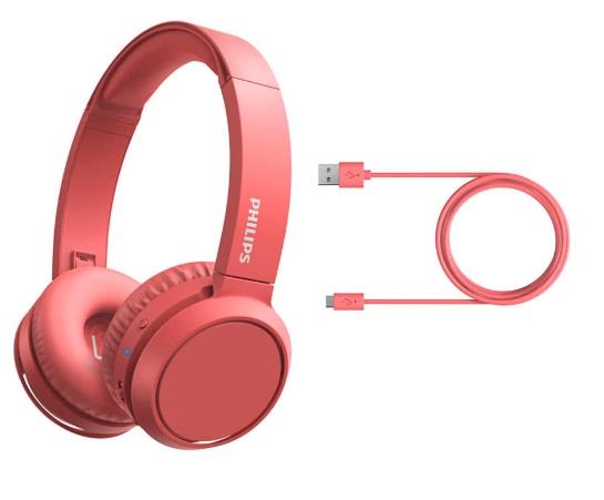 Наушники Philips TAH4205 On-ear Wireless Mic Red