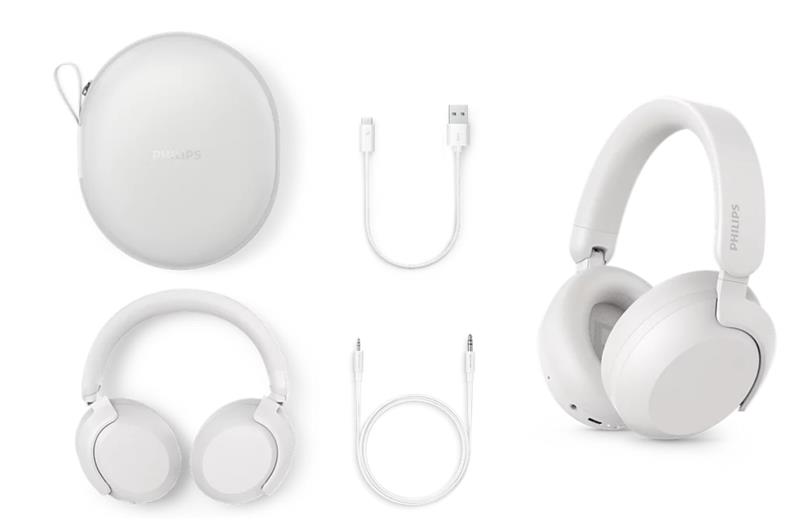 Навушники Over-ear Philips TAH8000 BT 5.4, ANC, Hi-Res, LDAC, LC3, AAC, Wireless, Mic, Білий