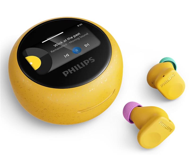 Навушники TWS Philips TAMS3 BT 6.0, ANC, IP54, Auracast™, Smart Charging Case LCD 1.47’, SBC, LC3, Жовтий