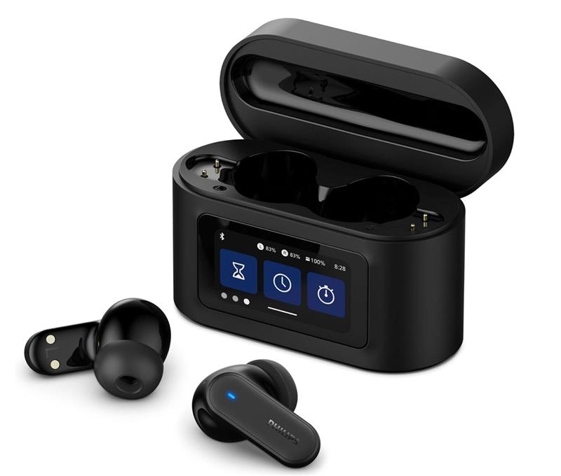Навушники TWS Philips TAT6000 BT 5.4, ANC, IPX5, SBC, Smart Charging Case LCD 1.47’, Чорний