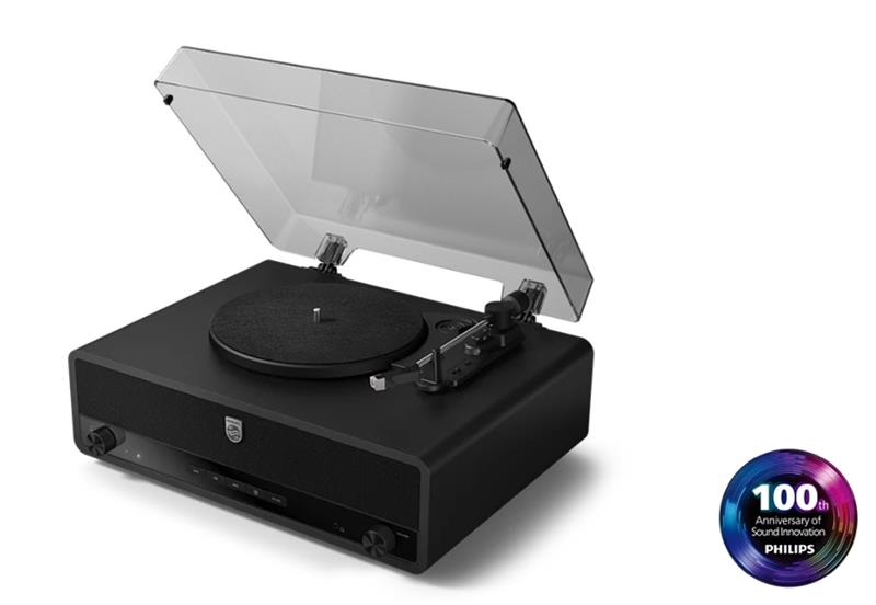 Програвач вінілу Philips CENTURY TAV3000 Retro 12Вт, BT 5.4, Auracast™, Audio-Technica stylus, USB, RCA & Headphone Out