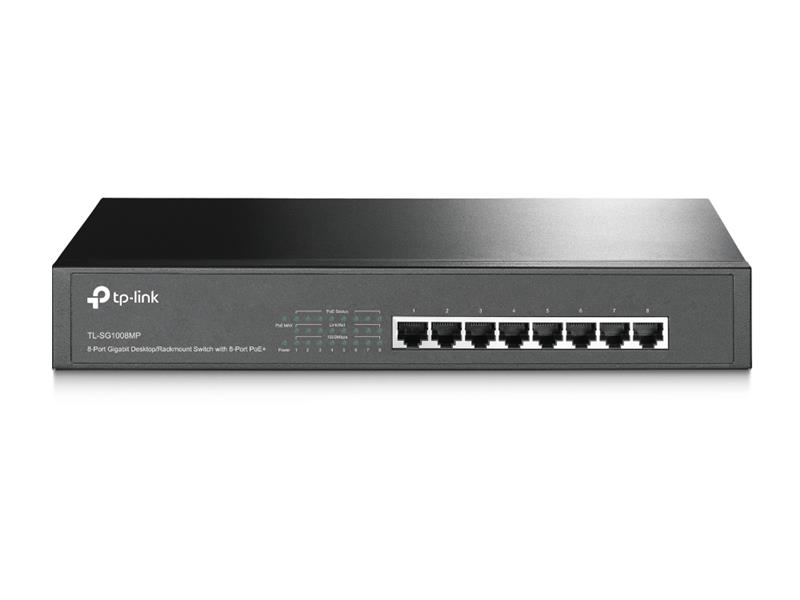 Комутатор TP-LINK TL-SG1008MP 8xGE (8xPoE), 126Вт, Некерований