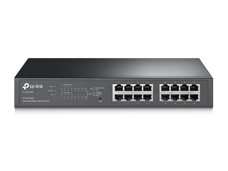 Комутатор TP-LINK TL-SG1016PE 16xGE (8xPoE), 124.4 Вт, WebSmart