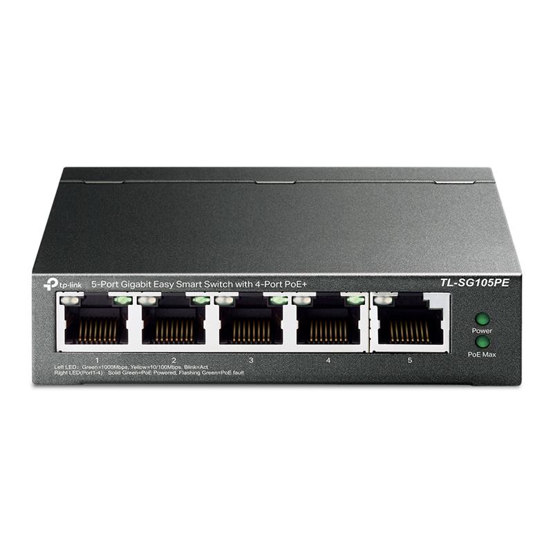 Комутатор TP-LINK TL-SG105PE 5xGE (4xPoE) 65Вт, WebSmart