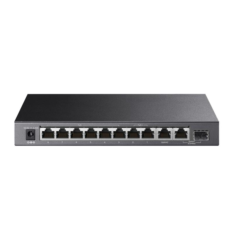 Комутатор TP-LINK TL-SG1210PP 10xGE (PoE), 1xSFP, 123Вт, Некерований
