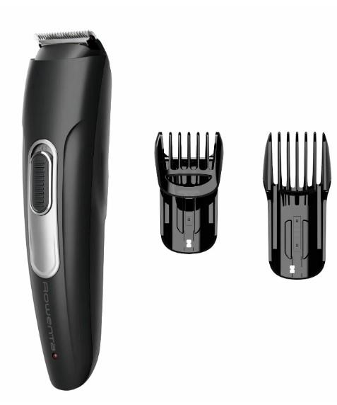 Тример Rowenta Stylis Easy, для бороди і вусів, мережа+акум., насадок-2, сталь, чорний
