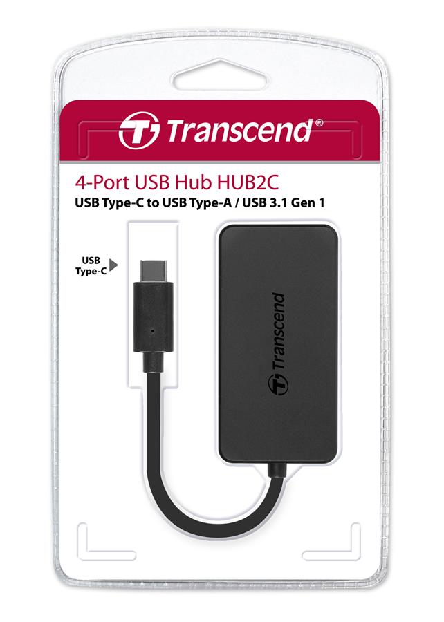 Хаб Transcend USB 3.1 Type-C > 4xUSB 3.1 Type-A пасивний